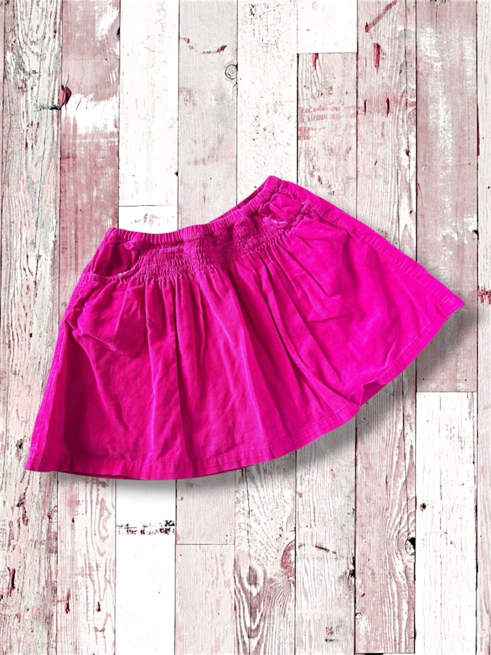 Mini Boden Girls Bright Pink Lined Corduroy Skirt • 4–5Y • Like New